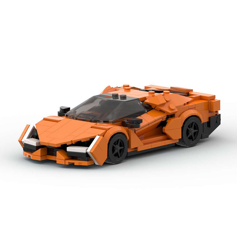 MOC Lamborghini Revuelto Building Blocks Supercar Model – Orange Hypercar Brick Toy for Collectors