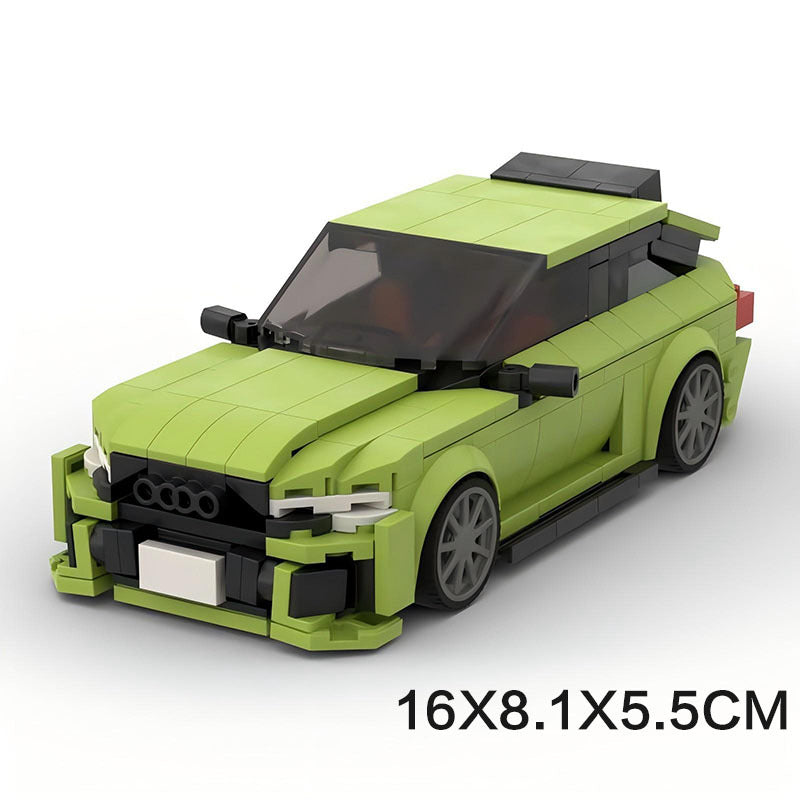 Audi RS3 MOC Compatible Building Block Car Model – Green Sports Car Brick Kit for Collectors & Kids