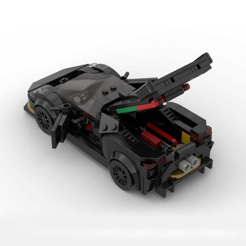 MOC Lamborghini Huracan Building Blocks Supercar Model – Black Racing Brick Toy for Collectors