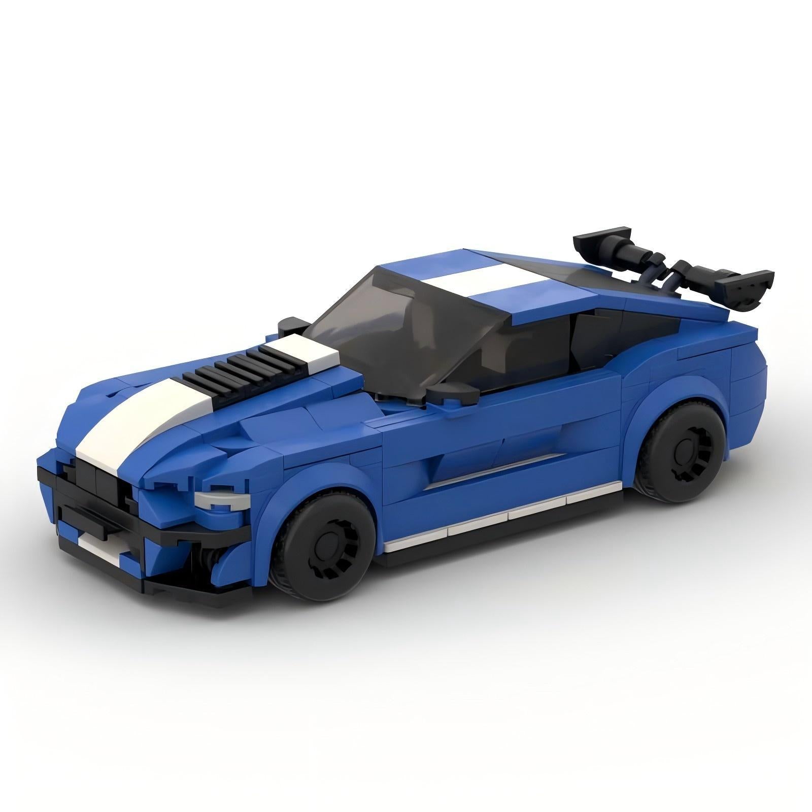 MOC Ford Mustang Shelby GT500 Building Blocks – Classic Sports Car Brick Model Toy for Collectors