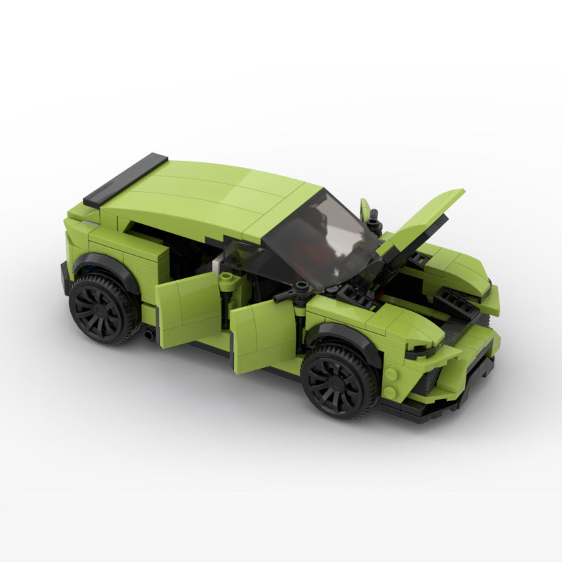 MOC Lamborghini Urus Building Blocks SUV Model – Green Supercar Brick Toy for Collectors