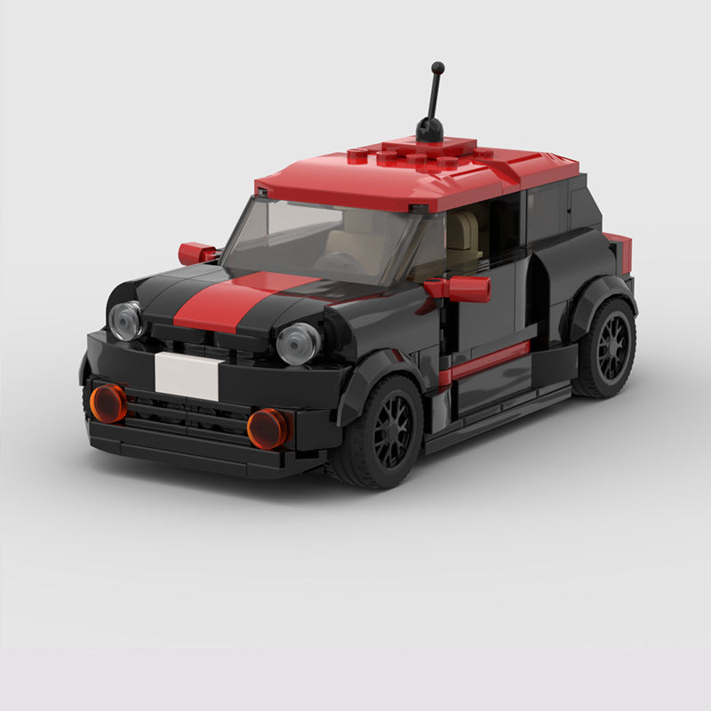 MOC Mini Cooper Building Block Car Model – Classic British Racing Style Collectible Brick Toy