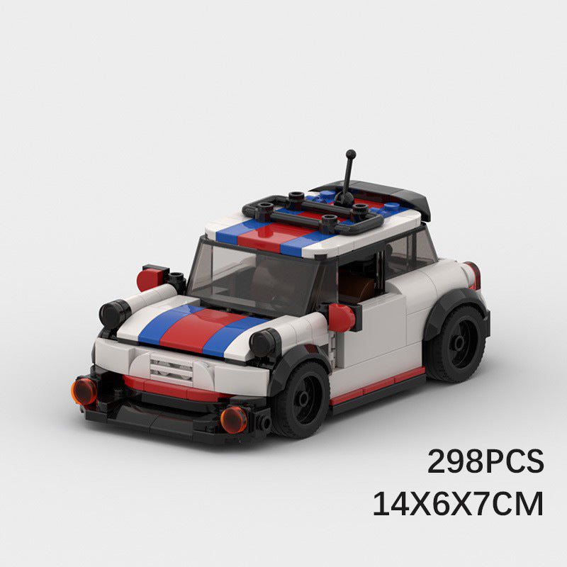 MOC Mini Cooper Building Block Car Model – Classic British Racing Style Collectible Brick Toy