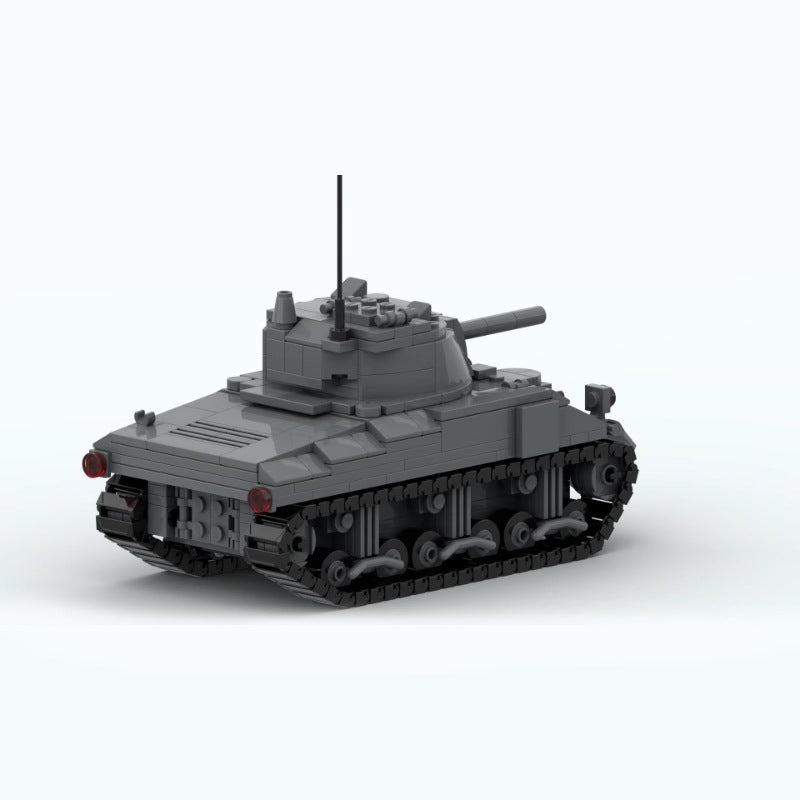 MOC Style WWII Sherman Tank Building Blocks Model Kit – Military Brick Toy