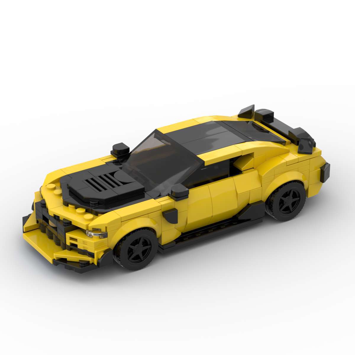 MOC Chevrolet Camaro Bumblebee Building Block Model – Yellow Muscle Car Brick Toy Collectible