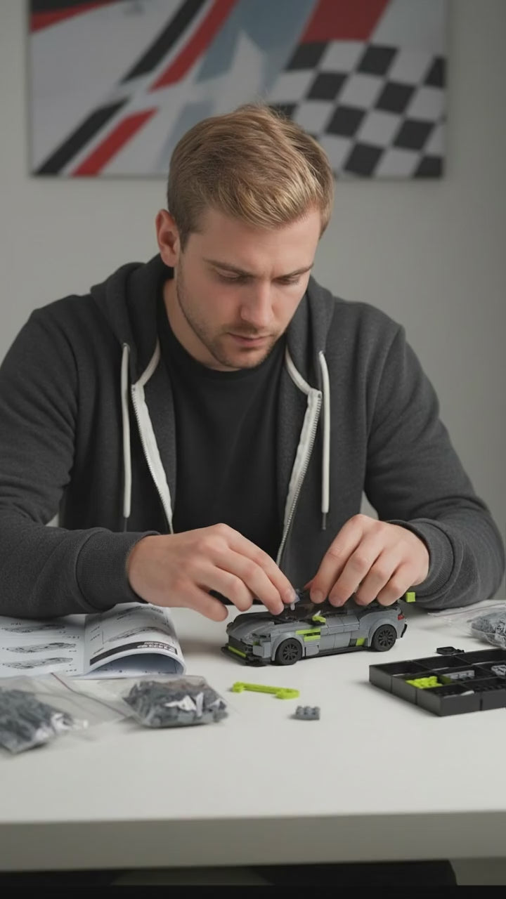 MOC Aston Martin Vantage GTR Racing Car Building Blocks Model – 361PCS Collectible Supercar Toy